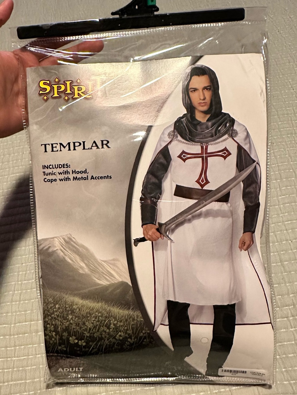 Spirit Templar Men's Costume in White, Black and Red